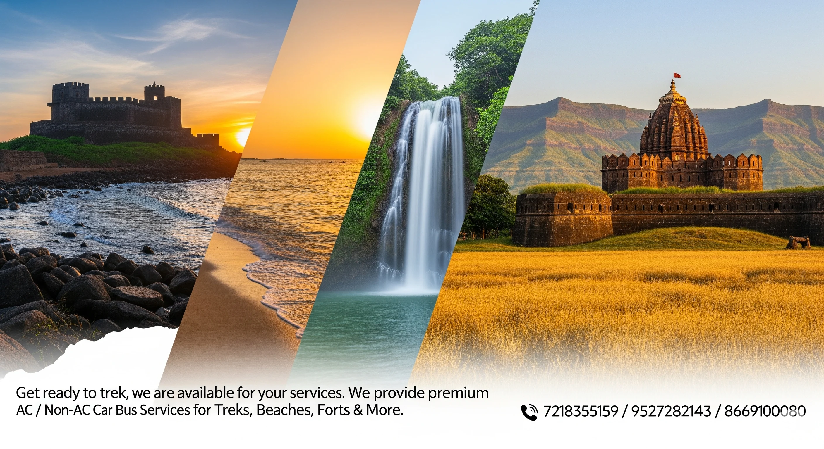 Nature view tours by AC and non-AC bus or tempo traveller with selectBus (Konkan beaches, beach trips, select bus)