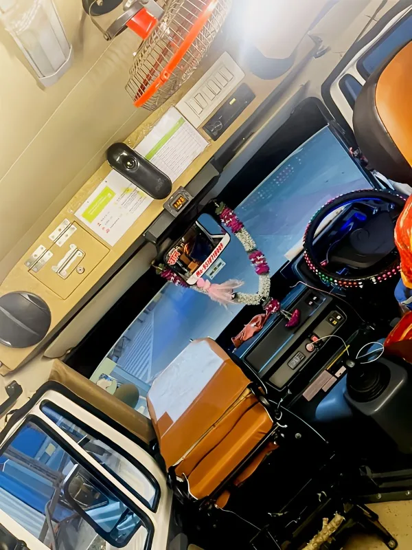 SelectBus 20-seater AC Tempo Traveller dashboard and driver cabin for rentals